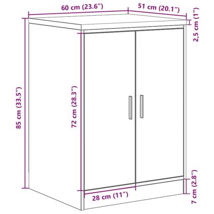 Гаражен шкаф за съхранение, дъб сонома, 60x51x85 см, бор масив