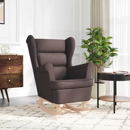 Люлеещ се стол Тъмно кафяво 74x90x102 cm плат