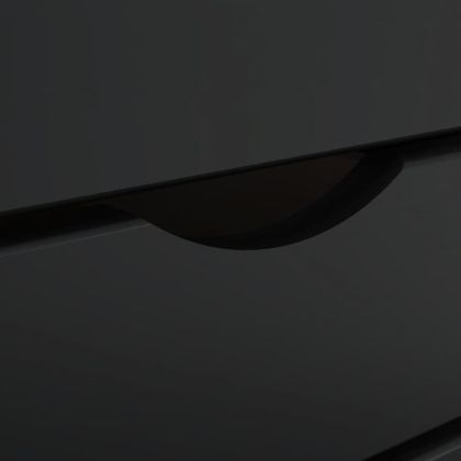 Подвижен шкаф с чекмеджета "MOSS" Черно масивно дърво бор