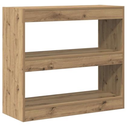 Библиотека/разделител за стая, дъб артизан, 80x30x72 см
