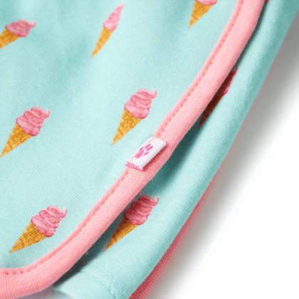 Детски къси панталони с шнурове, светла мента, 140