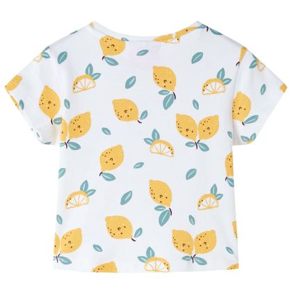 Детска тениска със завързване отпред, екрю, 104