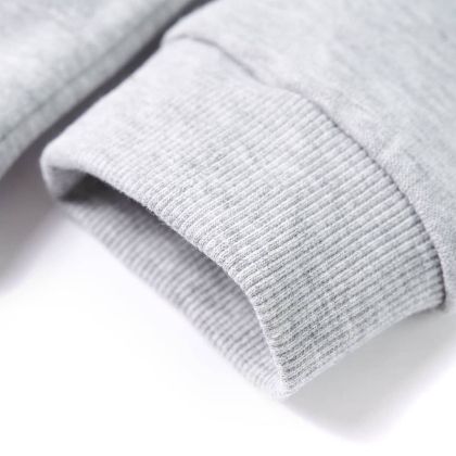 Детски суитшърт с качулка, сив меланж и оранжево, 92