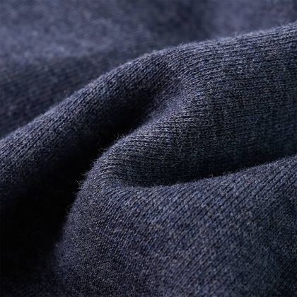 Детски суитшърт с качулка и цип, тъмносин меланж, 104