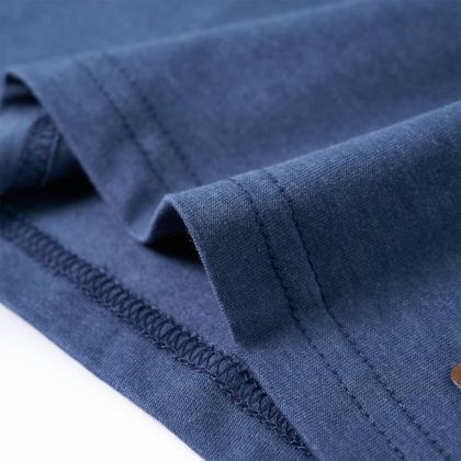 Детска тениска с дълъг ръкав, син меланж, 128