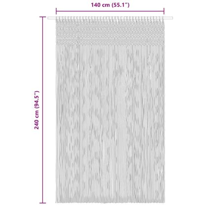 Завеса макраме, 140x240 см, памук