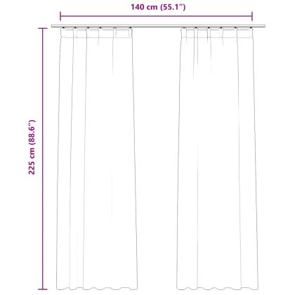 Затъмняващи завеси с куки, 2 бр, кадифе, розови, 140x225 см