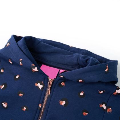 Детски суитшърт с качулка, тъмносин, 92