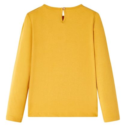 Детска тениска с дълъг ръкав, охра, 104