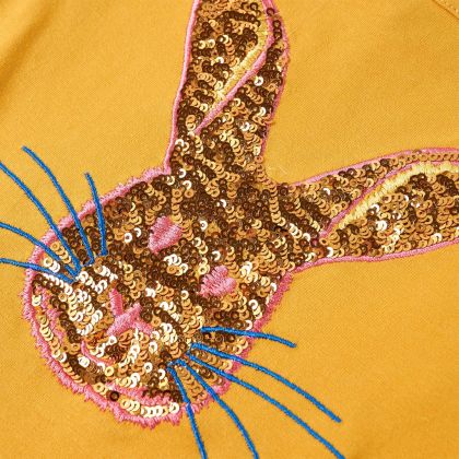 Детска тениска с дълъг ръкав, охра, 104