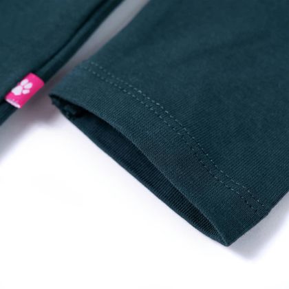 Детска тениска с дълъг ръкав, тъмнозелена, 104