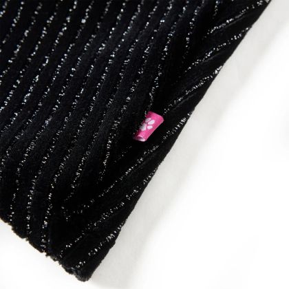 Детска пола с леопардова лента, черна, 104