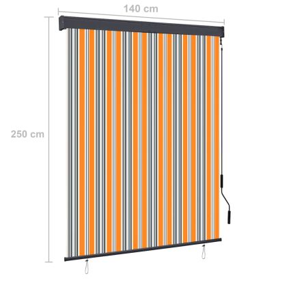 Външна ролетна щора, 140x250 см, жълто и синьо