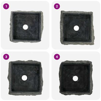 Черна мивка, 30x30x13 см, мрамор