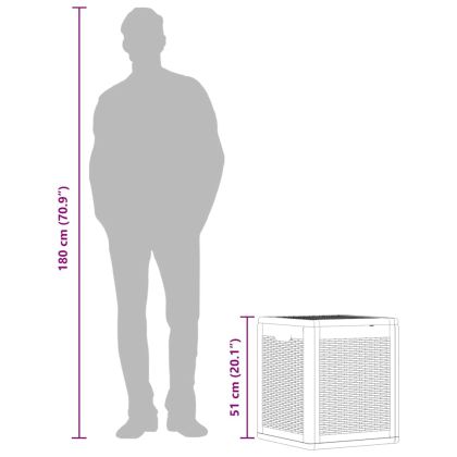 Градинска кутия за съхранение, 90 л, черна, PP ратан