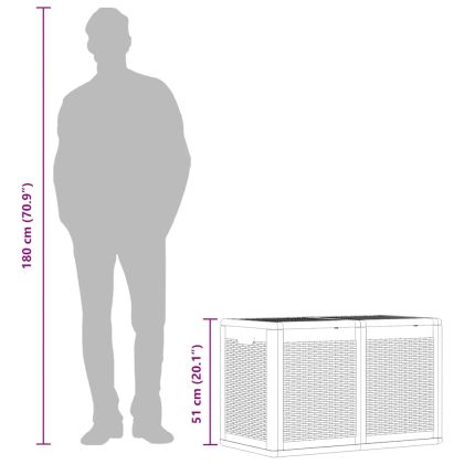 Градинска кутия за съхранение, 180 л, черна, PP ратан