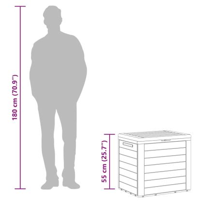 Градински сандък за съхранение, антрацит, 58,5x46x55 см, PP