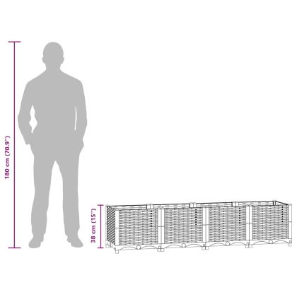 Повдигната леха, 160x40x38 см, полипропилен