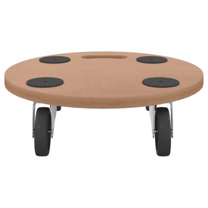 Транспортни колички, 6 бр, кръгли, инженерно дърво