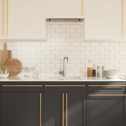 Дръжки за шкафове, 5 бр, златисти, 480 мм, неръждаема стомана