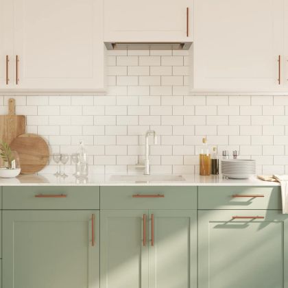 Дръжки за шкафове, 10 бр, бронз, 128 мм, неръждаема стомана