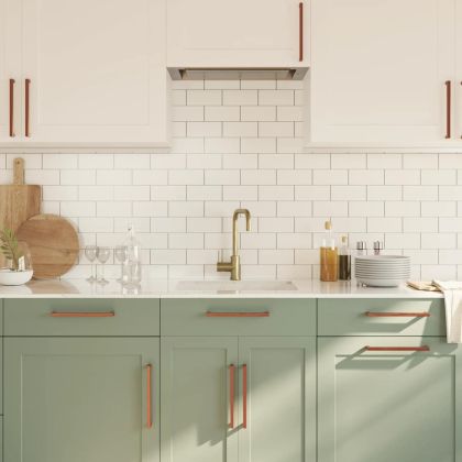 Дръжки за шкафове, 5 бр, бронз, 224 мм, неръждаема стомана