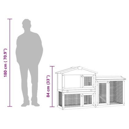 Външна голяма клетка за зайци/други малки животни, дърво