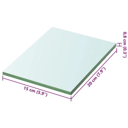Плоча за рафт, прозрачно стъкло, 20 x 15 см