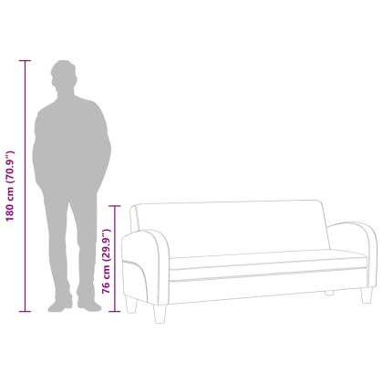 Триместен диван, изкуствен велур, кафяв