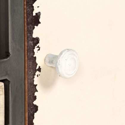 ТВ шкаф, мангово дърво масив и стомана, 120x30x45 cм