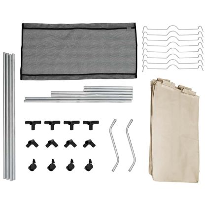 Кош за сортиране на пране с 4 торби, кремав, стомана