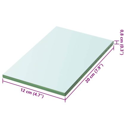 Рафтове, 2 бр, панели прозрачно стъкло, 20x12 см