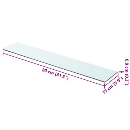 Рафтове, 2 бр, панели прозрачно стъкло, 80x15 см