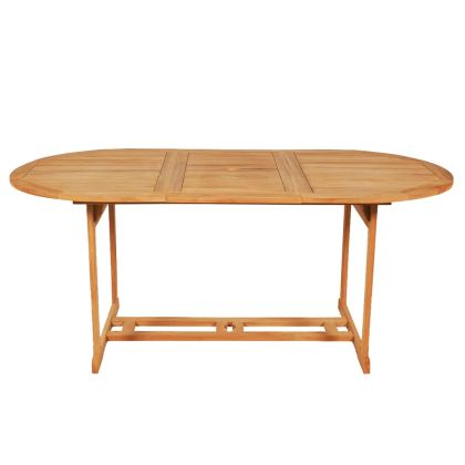 Градински трапезен комплект, 9 части, тиково дърво масив