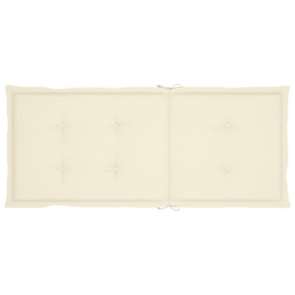 Градински столове 4 бр с кремави възглавници тиково дърво масив