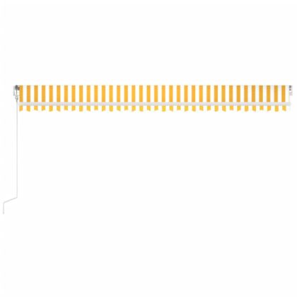 Автоматичен сенник LED и сензор за вятър 600x300 см жълто/бяло