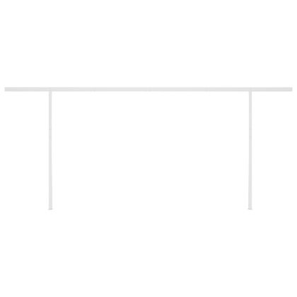 Ръчно прибиращ се сенник с прътове, 6x3,5 м, синьо и бяло