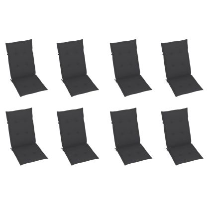 Накланящи градински столове с възглавници 8 бр тик масив