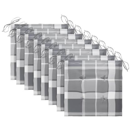 Сгъваеми градински столове, 8 бр, с възглавници, акация масив