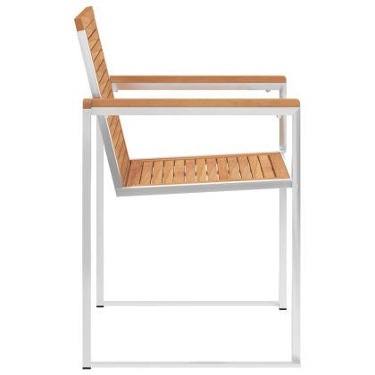 Градински столове 8 бр с възглавници тиково дърво масив