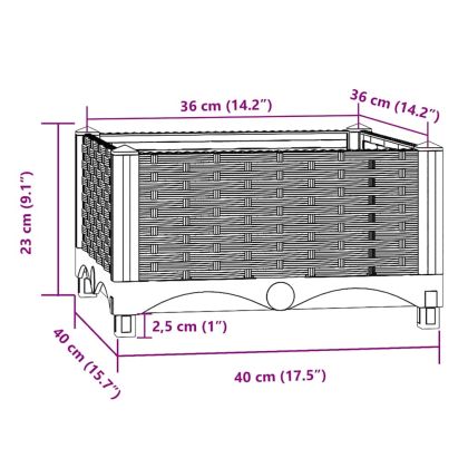 Повдигната леха, 40x40x23 см, полипропилен