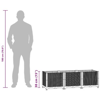 Повдигната леха, 120x40x38 см, полипропилен
