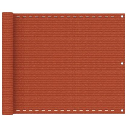 Балконски параван, оранжев, 75x500 см, HDPE