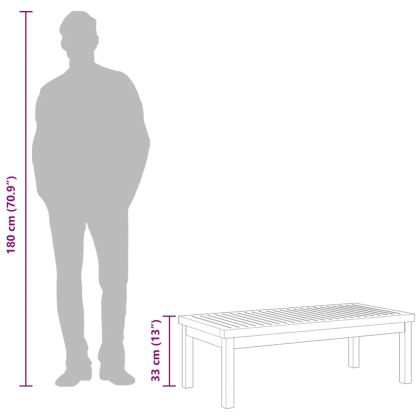 Маса за кафе, 100x50x33 см, акациево дърво масив