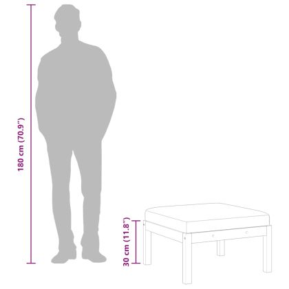 Градинска табуретка с възглавница, акация масив