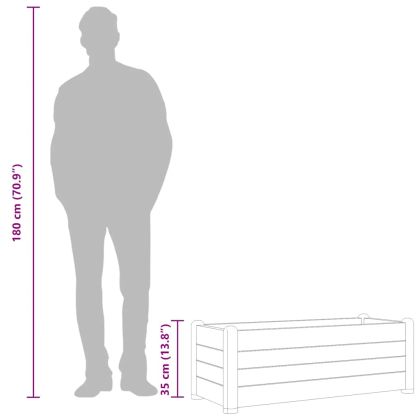 Градинска висока леха, PP, антрацит, 100x43x35 см