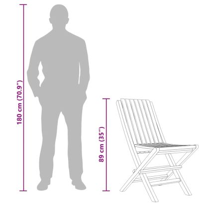 Сгъваеми градински столове, 8 бр, 47x47x89 см, тик масив