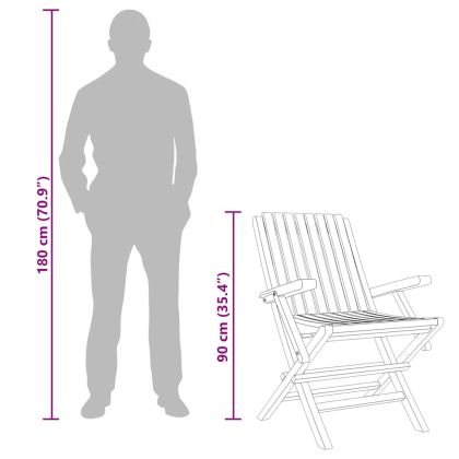 Сгъваеми градински столове, 4 бр, 61x67x90 см, тик масив