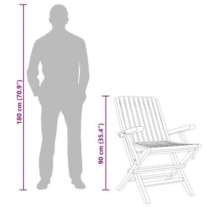 Сгъваеми градински столове, 8 бр, 61x67x90 см, тик масив