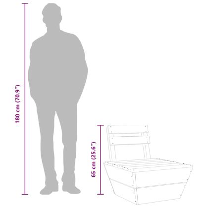 Модулен междинен палетен диван, импрегнирана дървесина от смърч